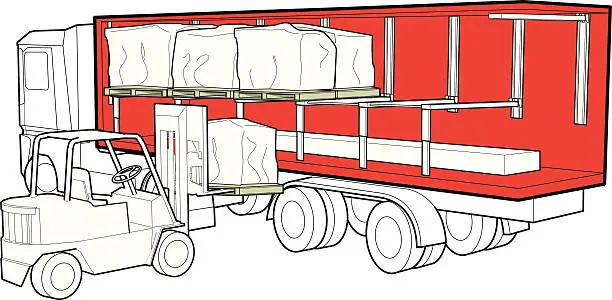 Vector illustration of Loading truck