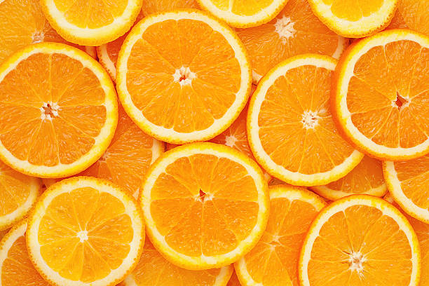 Photo of Healthy food, background. Orange