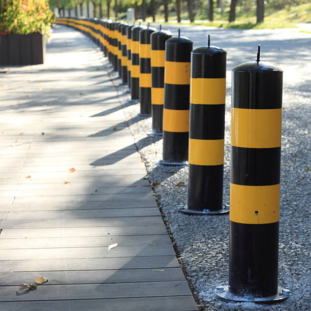 istock Seclusion Signs on the road’s side in a line. 155302614