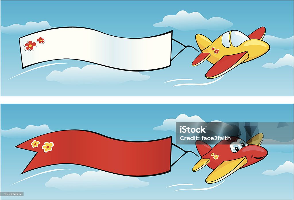 飛行機、バナー - おもちゃのロイヤリティフリーベクトルアート