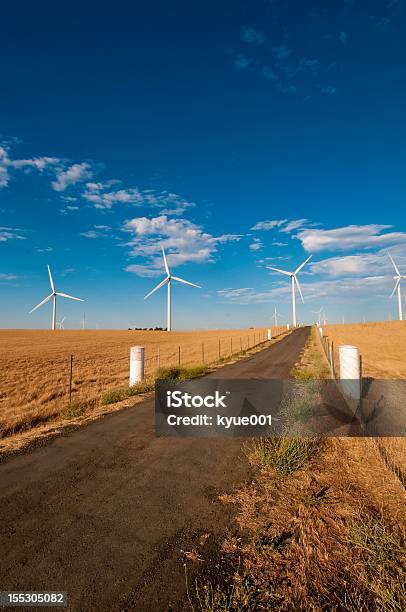 Road To Wind Power Stock Photo - Download Image Now - Curve, Electricity, Environmental Conservation