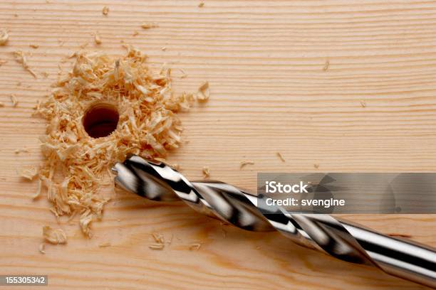 Drill Bit Loch Stockfoto und mehr Bilder von Bohrer - Bohrer, Loch, Holz