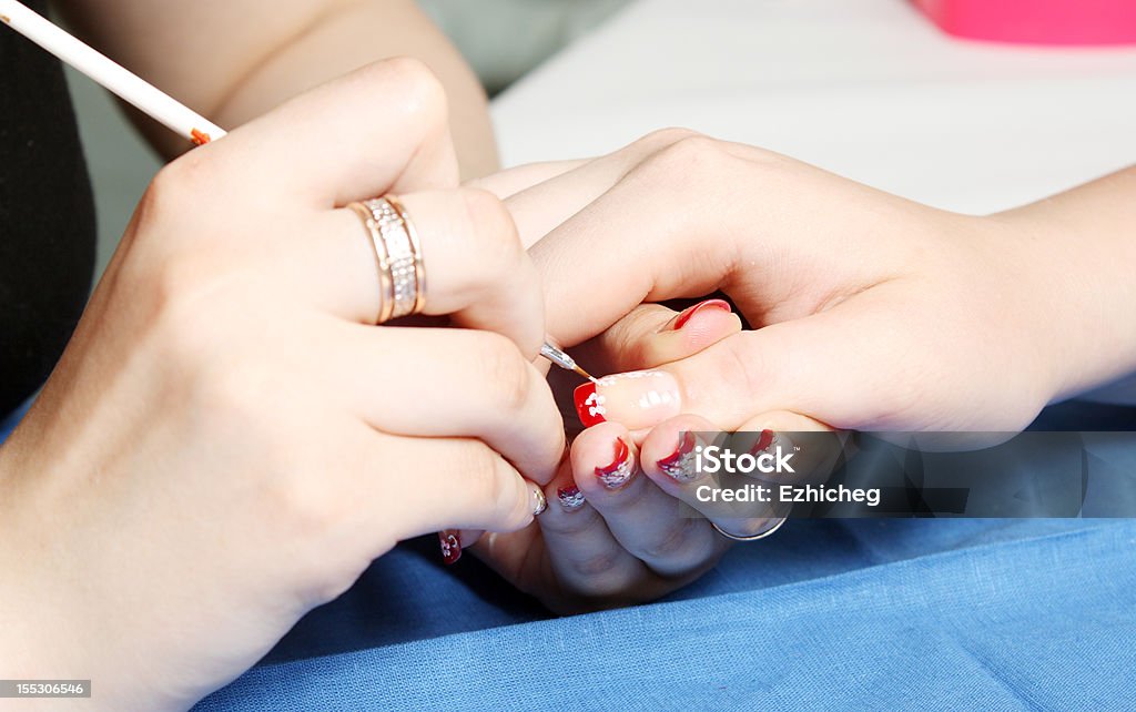 Manicure em progresso - Royalty-free Adulto Foto de stock