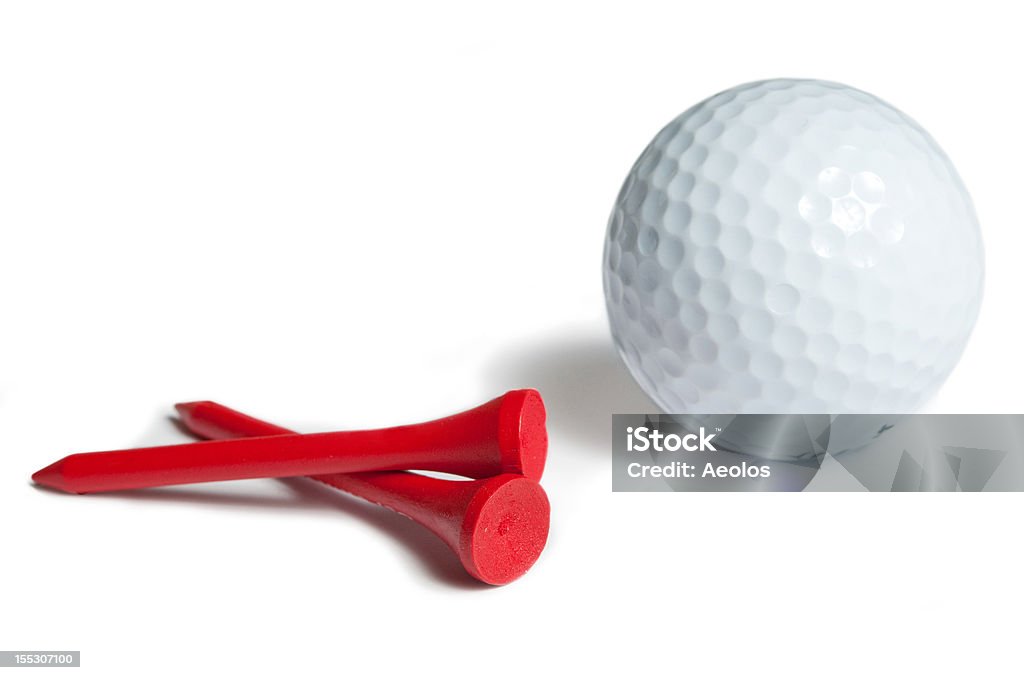 golfball na camisola vermelha de manga curta - Royalty-free Tee Foto de stock