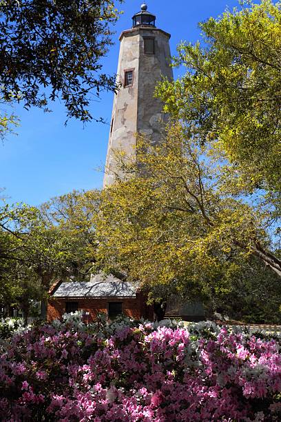 旧 baldy 灯台、ノースカロライナ州 - bald head island ストックフォトと画像