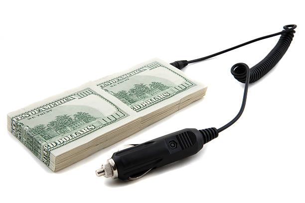 Concept of recharging your cash stock photo