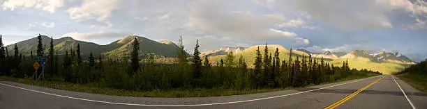 panorama in movement of the highway