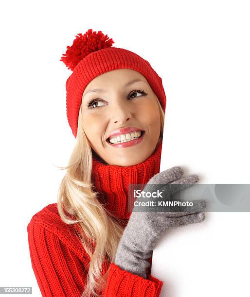 Sinal Comercialinverno - Fotografias de stock e mais imagens de Gorro com Pompom - Gorro com Pompom, Mulheres, Adulto