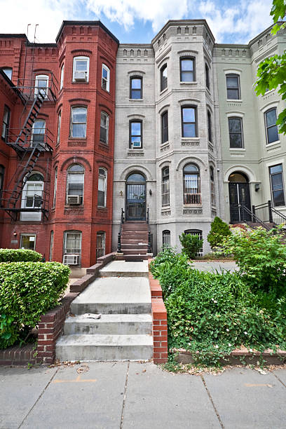 istock Italianate Style Row Homes Houses Washington DC Wide Angle 155308275