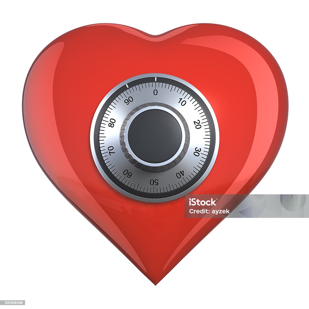 Heart with combination lock (isolated) Coding Stock Photo