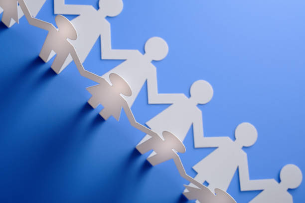 istock Chain of paper people 155308740