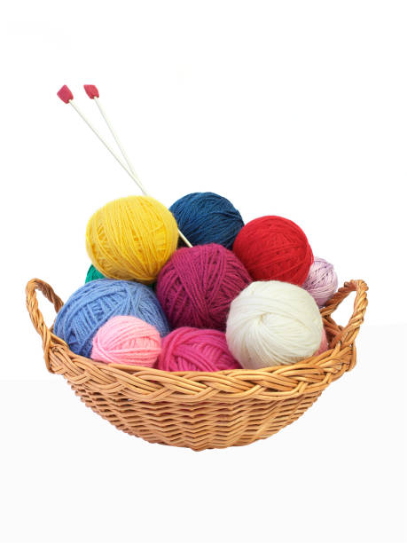istock Colorful knitting yarn and needles in a basket 155308998