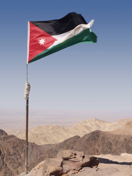 istock Flag of Jordan in Desert 155309025
