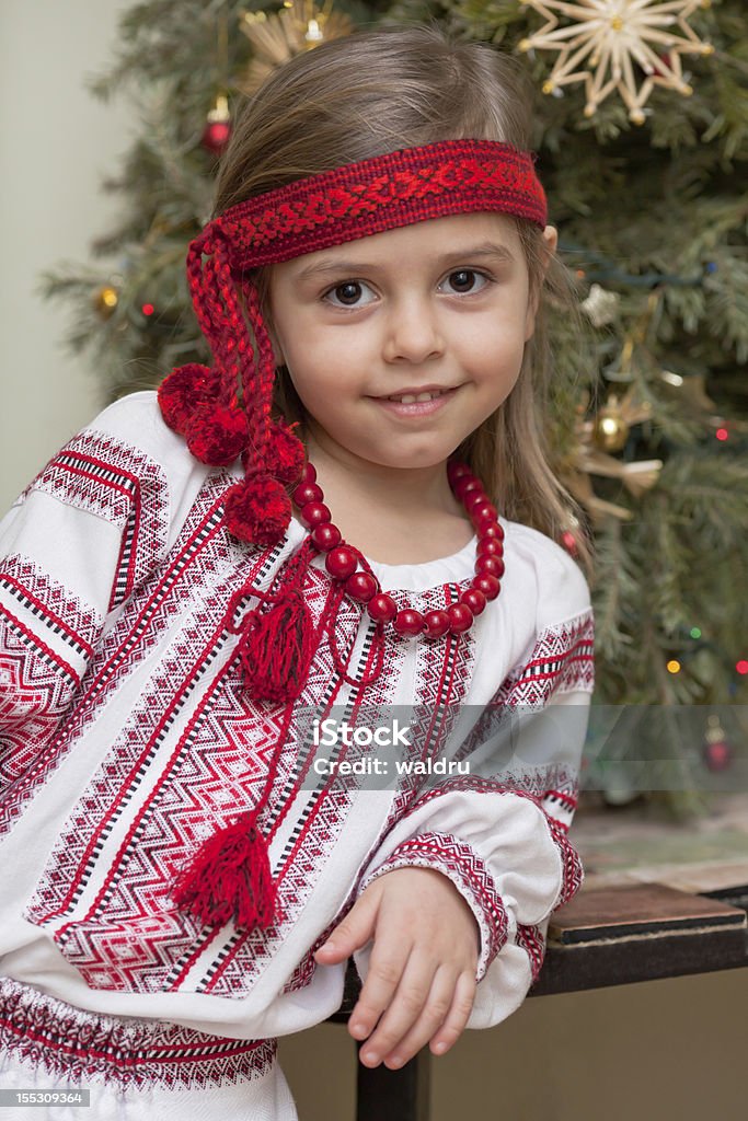 Ukrainische kleines Mädchen - Lizenzfrei Stickerei Stock-Foto