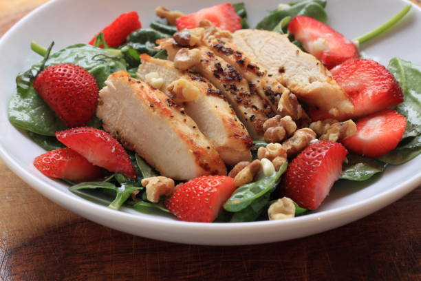 istock Fresh Salad with Chicken and Strawberries 155310336