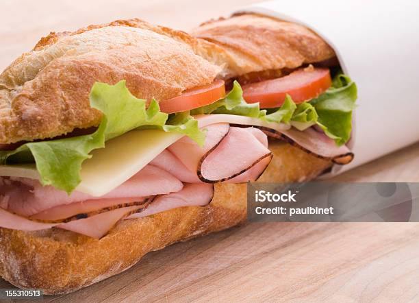 Submarine Sandwich Auf Holz Stockfoto und mehr Bilder von Baguette - Baguette, Brotsorte, Farbbild