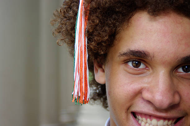 close of graduate. stock photo