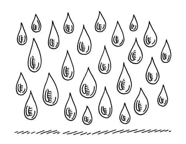 Vector illustration of Group Of Water Drops Symbol Drawing