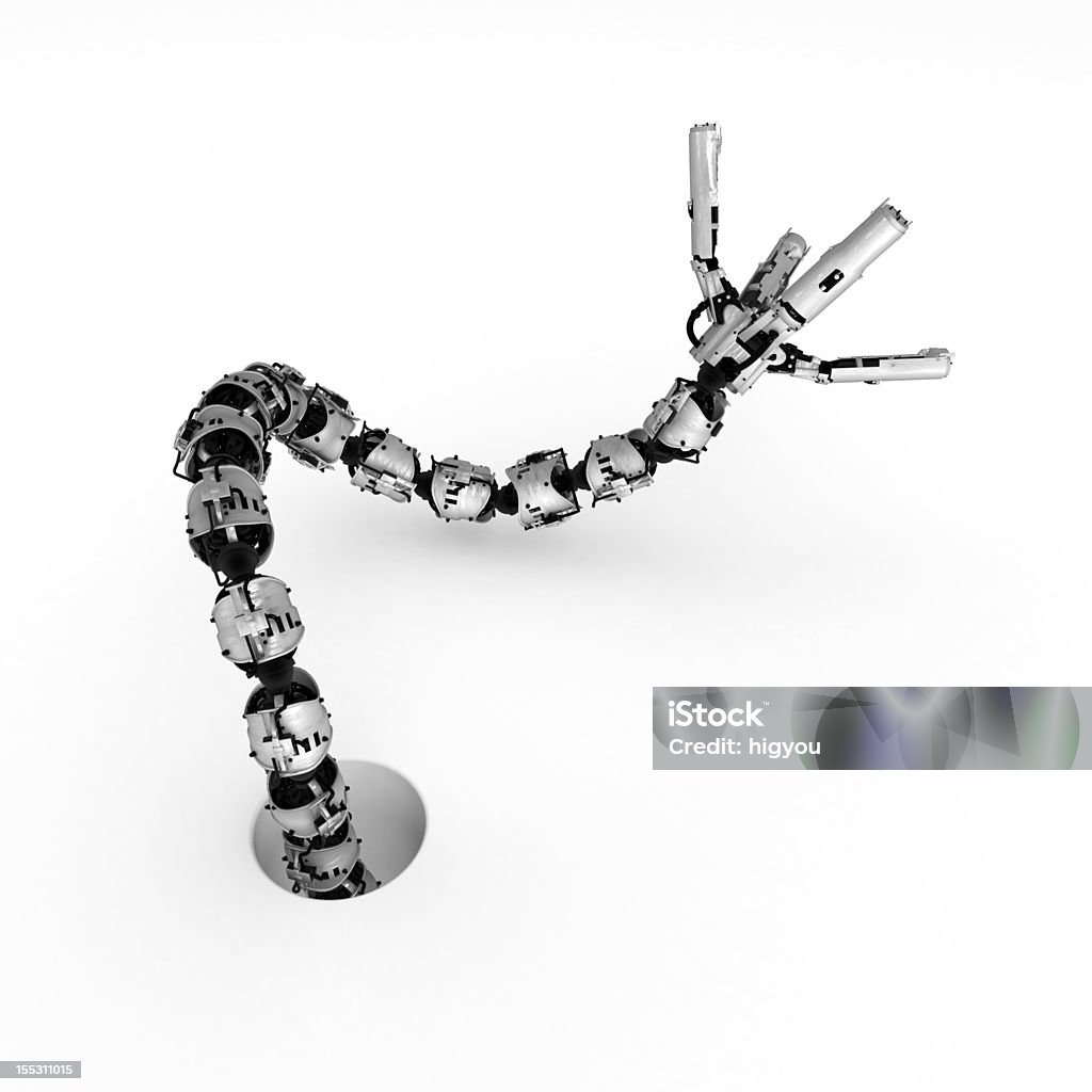 Tentacolo braccio robotico, foro passante - Foto stock royalty-free di Tentacolo