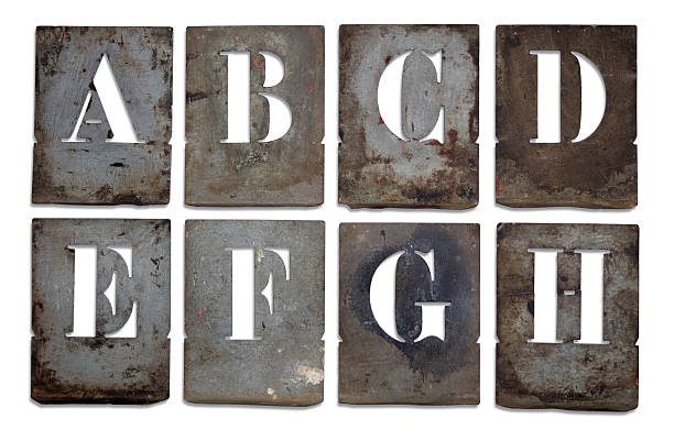 French antique metal stencils. stock photo