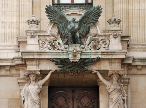 Stage door of the National academy of music and Paris opera. Paris, France.  