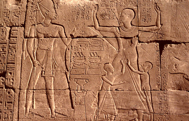 istock Egyptian basrelief and hieroglyphs 155312425