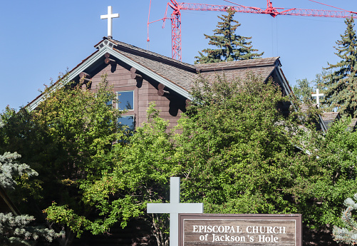 St John's Episcopal Church on North Glenwood Street at Jackson (Jackson Hole) in Teton County, Wyoming