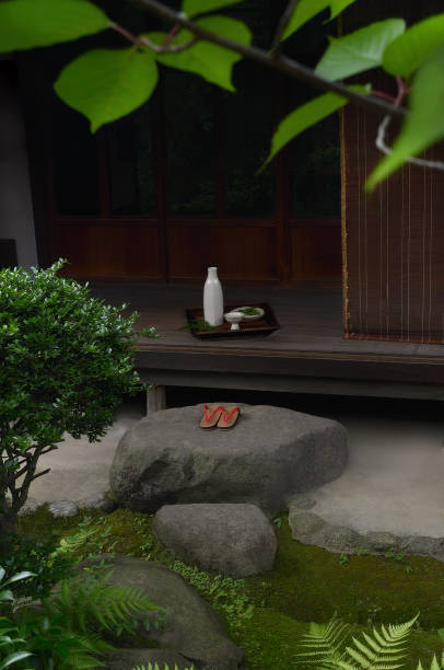 istock Sake Set at Japanese Styled Balcony 1553133617