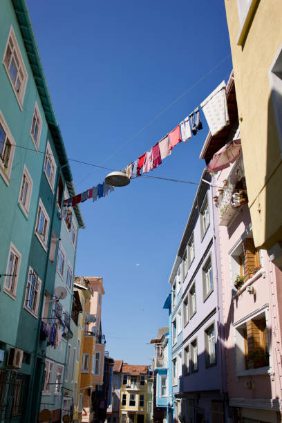 Colorful Houses photographed in Istanbul, Turkey.