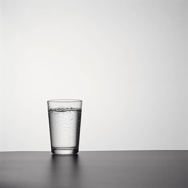 glass of sparkling mineral water stock photo