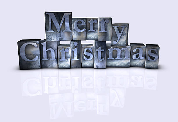 istock Merry Christmas Spelled Out in Metal Type Blocks 155314978