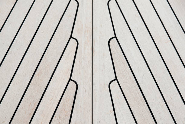 istock Texture of teak deck on a yacht closeup. 1553157873