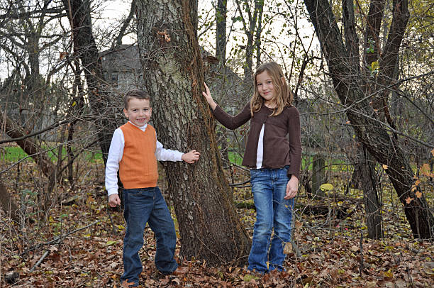 hanging out in fall stock photo