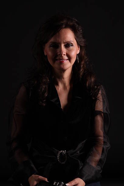 istock Brunette in black shirt 155316889