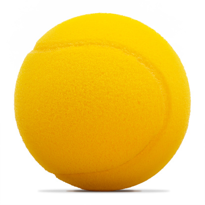 Foam practice ball for tennis. For kids play and warm-up.