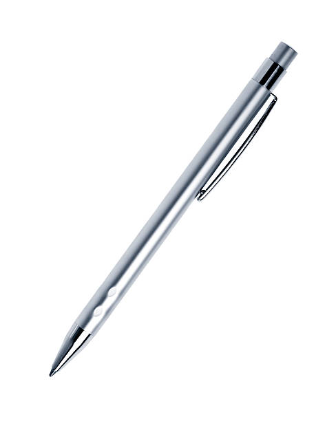 istock Metallic ball point pen isolated on white 155317757