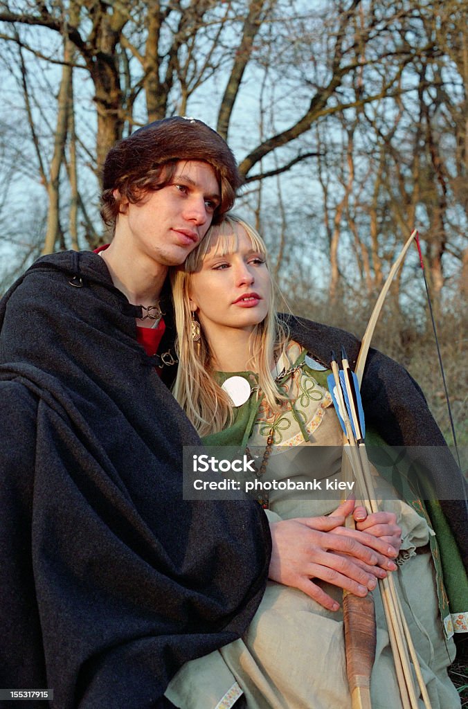 Mittelalterliche archer Mann und Frau - Lizenzfrei Anzug Stock-Foto