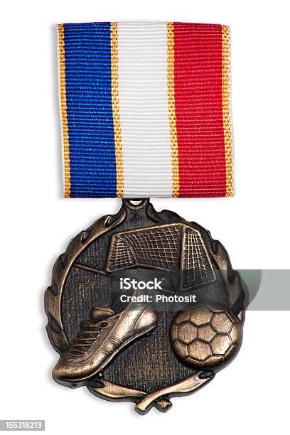 Foto de Medalha De Futebol e mais fotos de stock de Bola de Futebol - Bola de Futebol, Futebol, Medalha