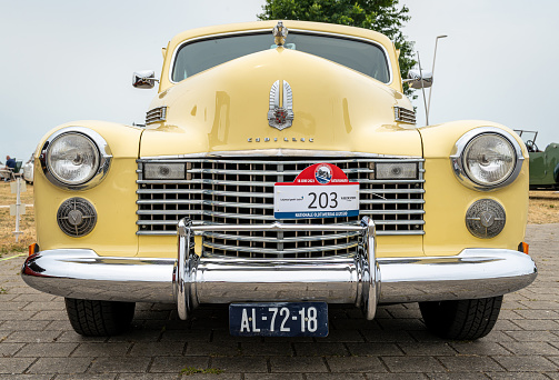 Lelystad, The Netherlands, 18.06.2023, Front view of classic Cadillac Series 62 from 1941 at The National Oldtimer Day