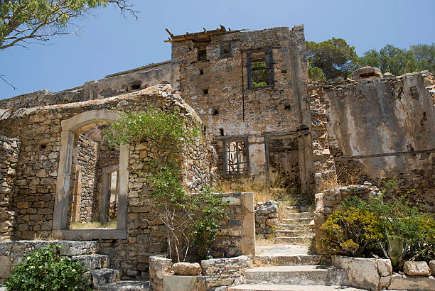 istock Ruined houses Spinalonga Island, Crete, Greece 155318953