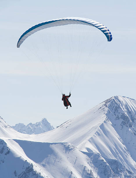 Paraglider in Chamonix stock photo