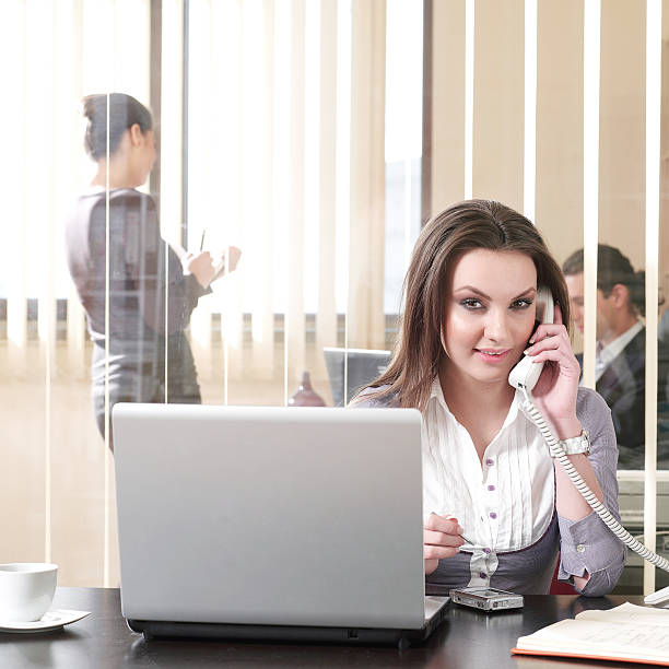 istock Businesswoman working in her office 155320488