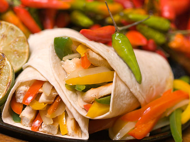 macro fajitas on iron plate