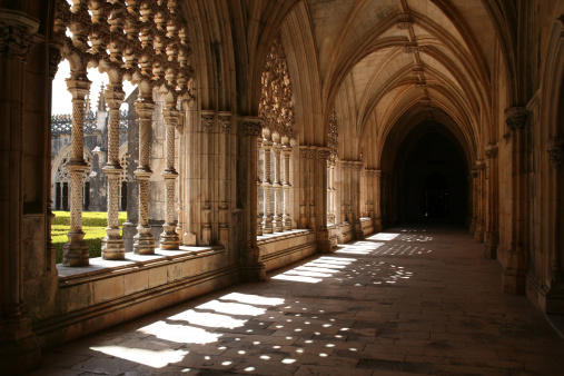 Cloister of the old monastery, Batalha, Portugal  