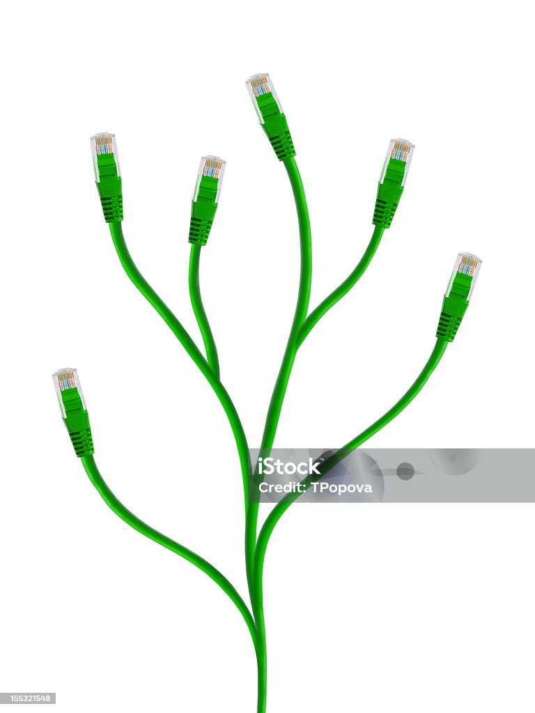 Planta Confeccionada em fio de computador - Foto de stock de Branco royalty-free