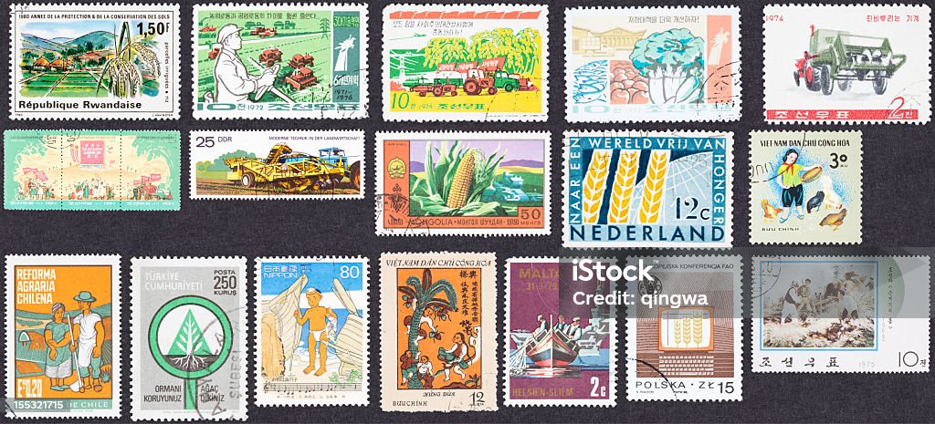 Landwirtschaft, Landwirtschaft, Fischerei, Farmgeräte Themen verwendet Stempel-Kollektion - Lizenzfrei Briefmarke Stock-Foto