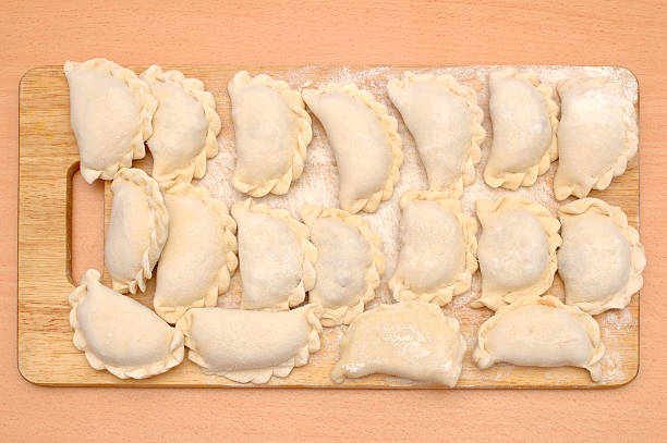 Raw curds (fruit dumplings). stock photo