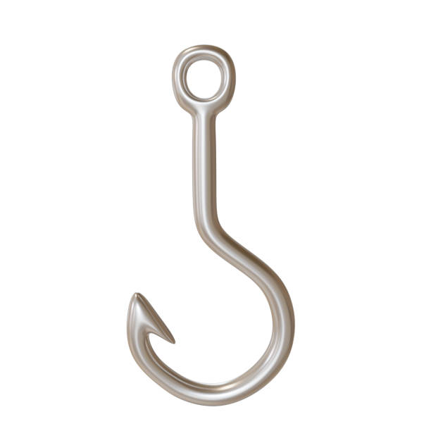 3d render fishing hook icon stock photo