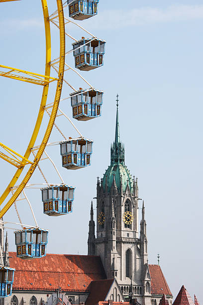 istock ferris wheel and steeple in Munich, Germany 155322865