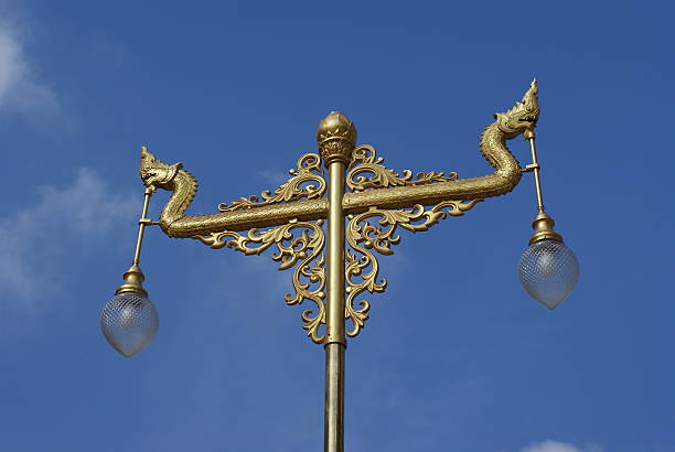istock Golden Naga lamp tower 155323886